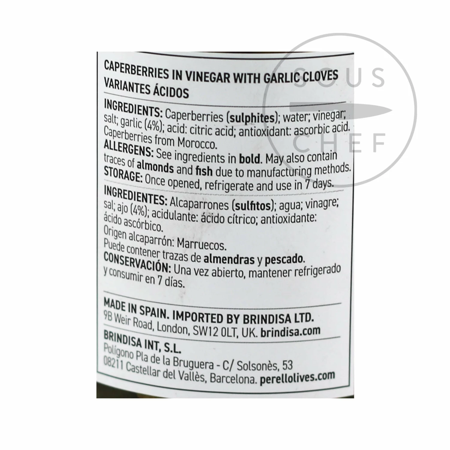 Perello Caperberries 180g Ingredients