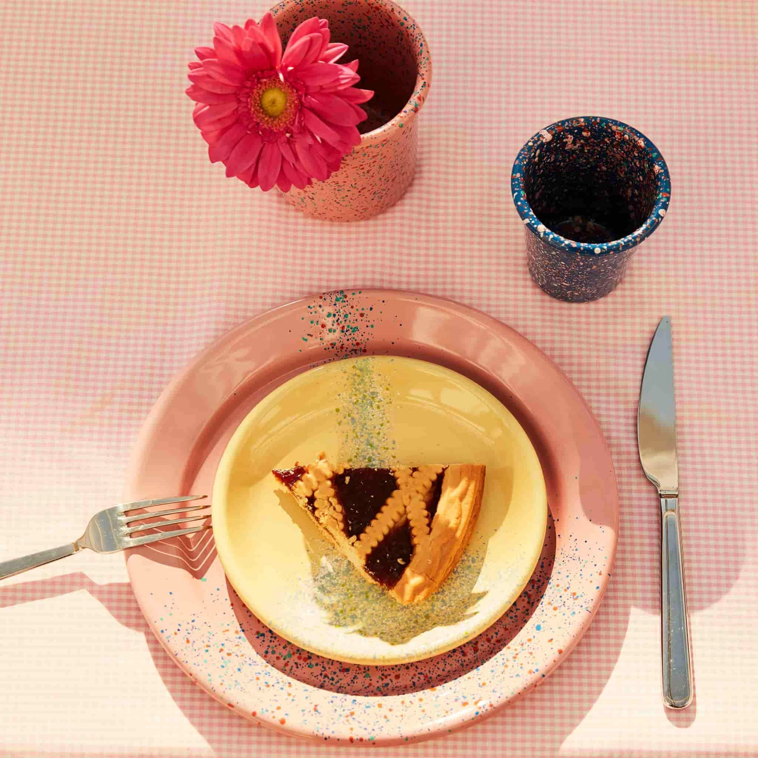 Kapka Splatter Fest Enamel Side Plate Yellow 16cm Enamel - Kapka