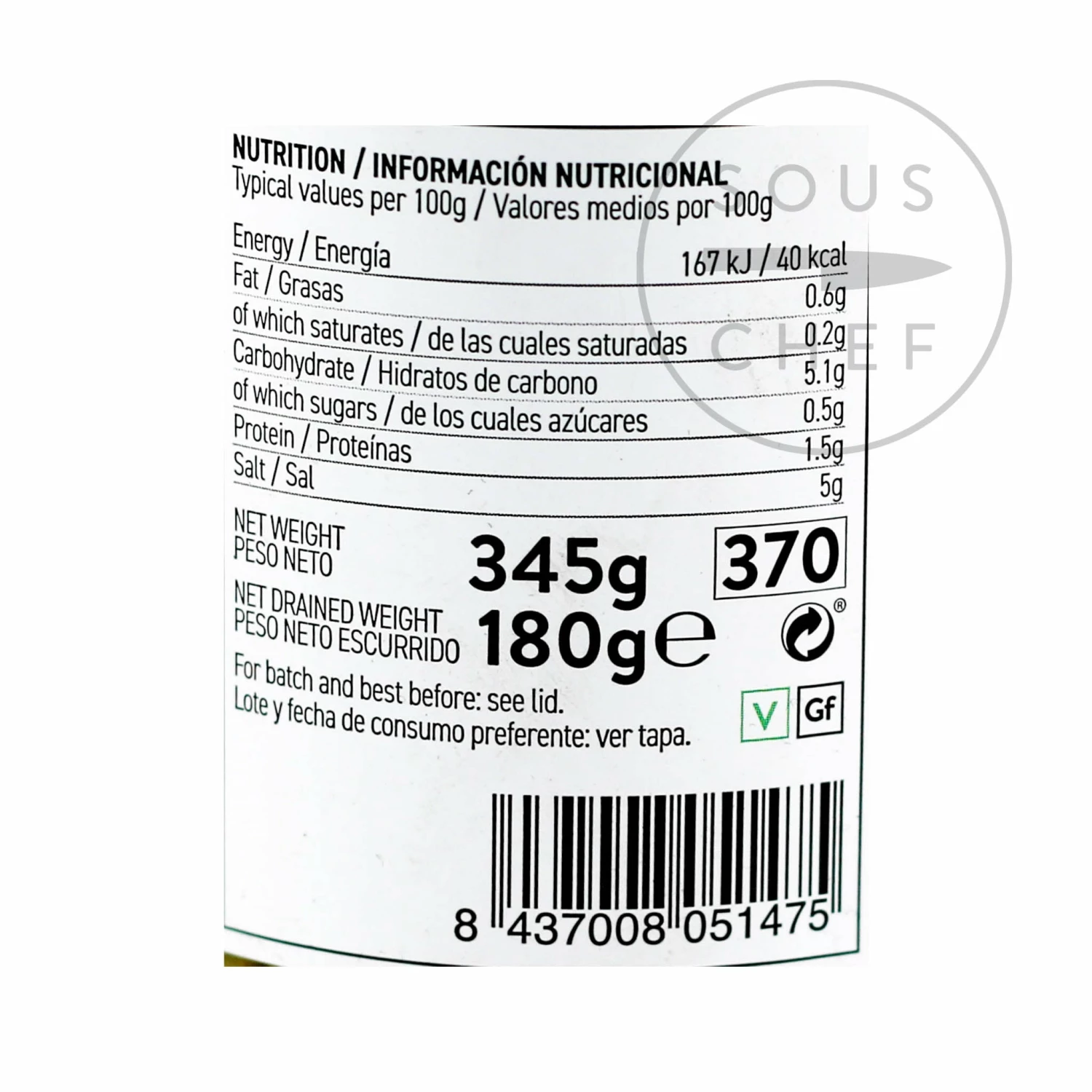 Perello Caperberries 180g Ingredients