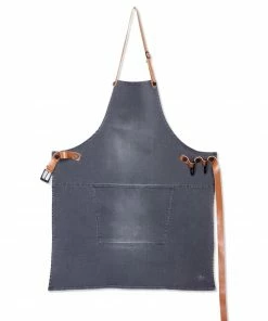 Dutchdeluxes Canvas BBQ Apron In Washed Grey