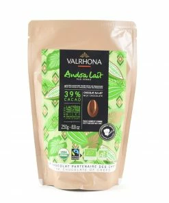 Ingredients Valrhona Andoa 39% Organic Milk Chocolate Chips 250g