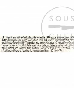 Ingredients Valrhona Andoa 39% Organic Milk Chocolate Chips 250g