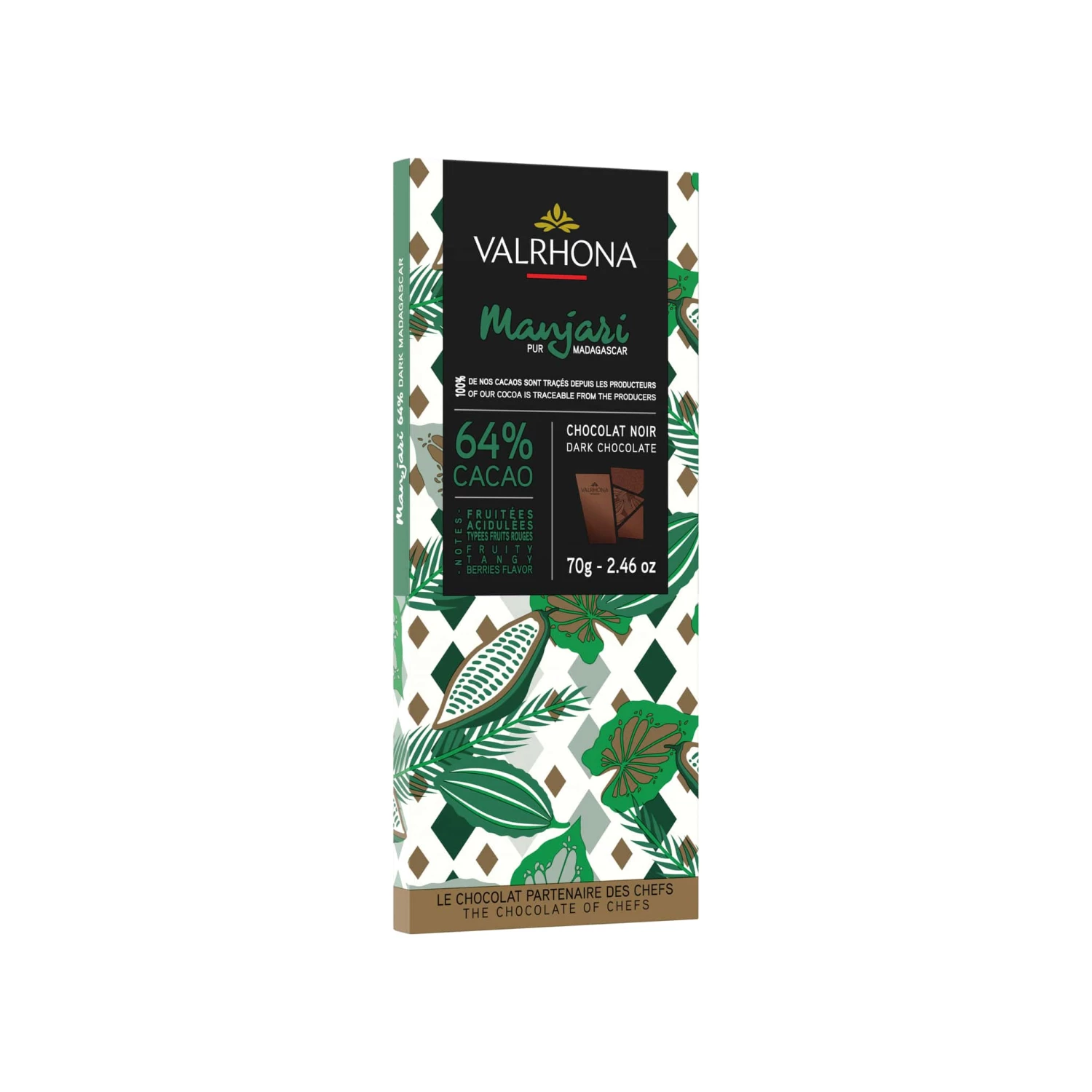 Ingredients Valrhona Dark Manjari 64% Dark Chocolate Bar 70g