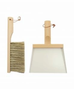 Andree Jardin Natural Fibre & Beech Hand Brush & Dustpan - White