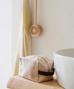 Andree Jardin Clear Pink Hanging Toiletry Bag 100% Cotton