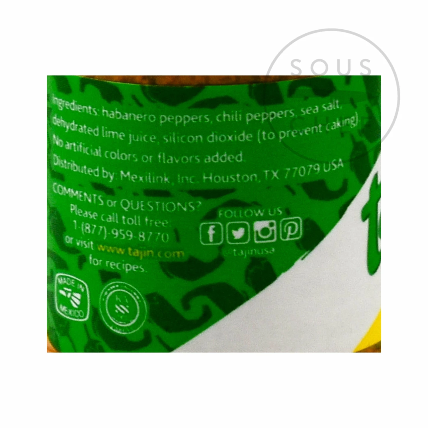 Tajin Habanero Chilli Powder 45g Ingredients