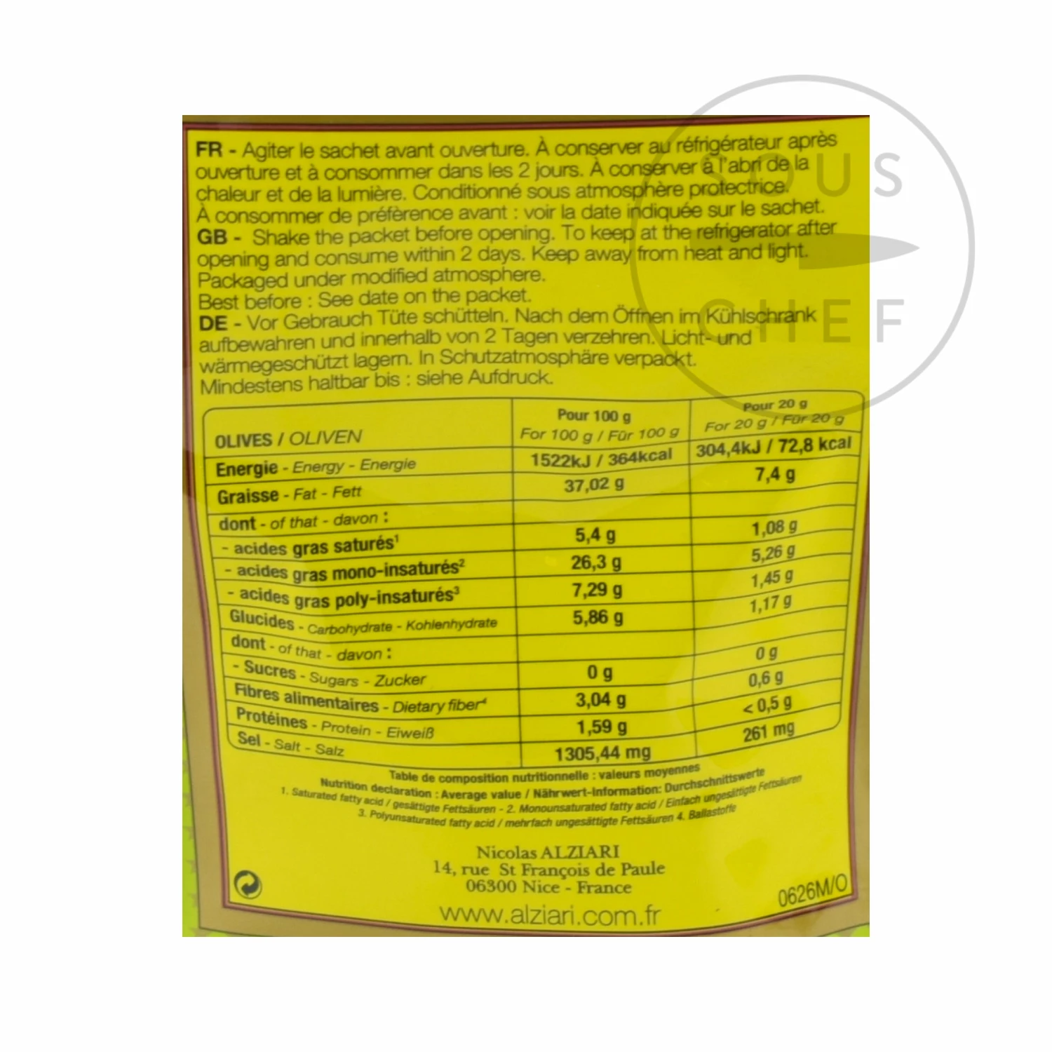 Nicolas Alziari Savoury Snacks & Crackers Alziari Olives With Herbes De Provence 60g