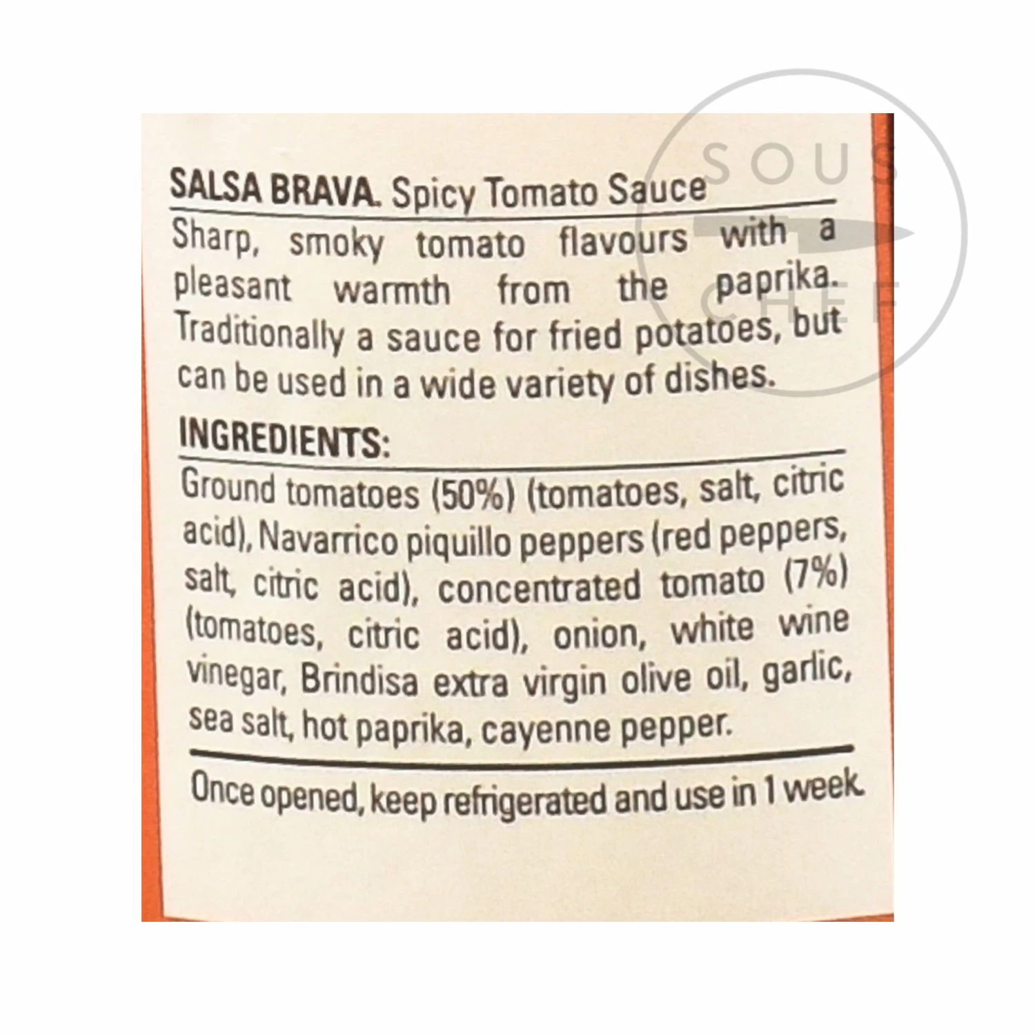 Brindisa Salsa Brava, Spicy Tomato Sauce 315g Ingredients