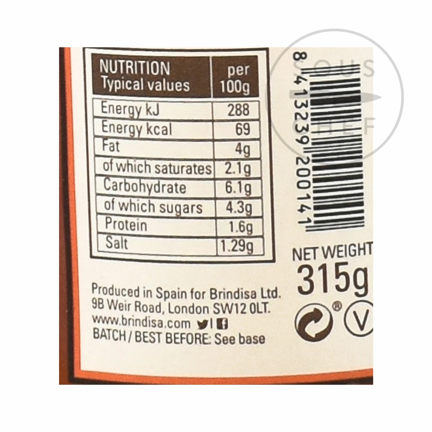 Brindisa Salsa Brava, Spicy Tomato Sauce 315g Ingredients