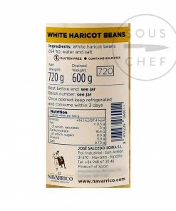 Navarrico Alubias - Haricot Beans 720g Ingredients
