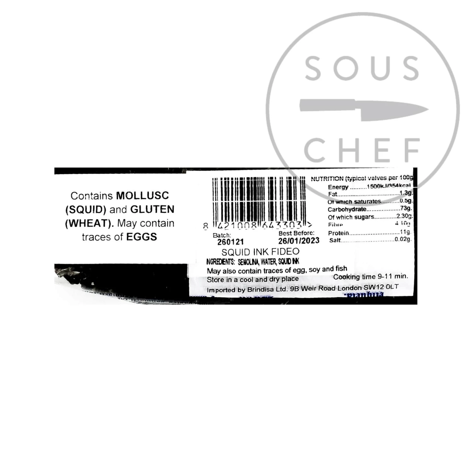 Sanmarti Squid Ink Fideo Noodles 250g