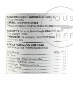 Perello Pedrosillano Small Chickpeas 700g Ingredients