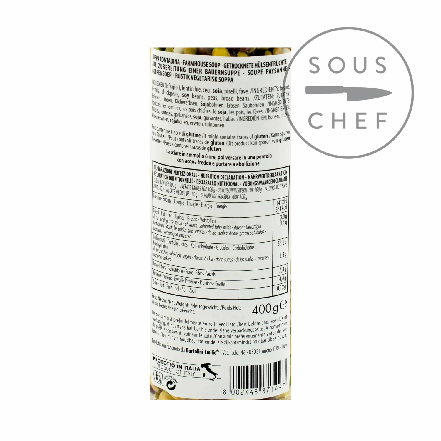 Ingredients Casale Le Marmore Dried Bean Soup Mix 400g