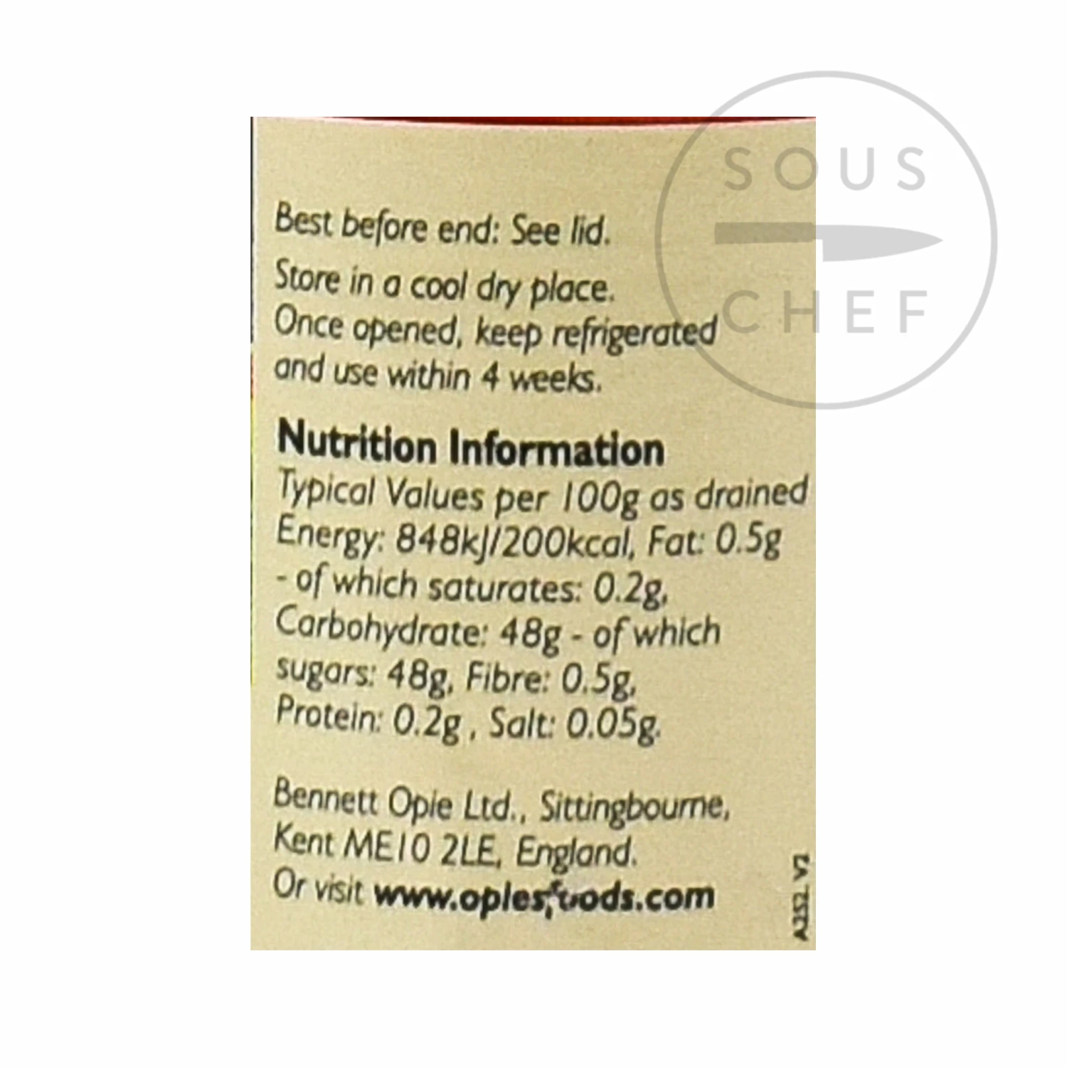 Opies Red Maraschino Cocktail Cherries With Stem 225g Ingredients