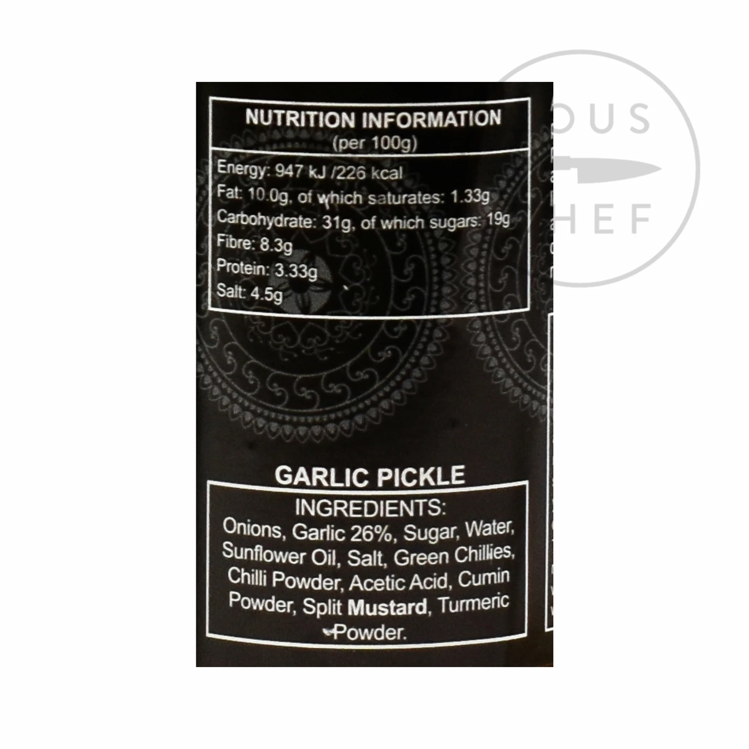 Ferns' Garlic Pickle 380g Ingredients