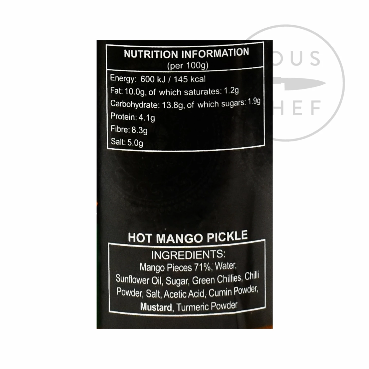 Ferns' Hot Mango Pickle 380g Ingredients