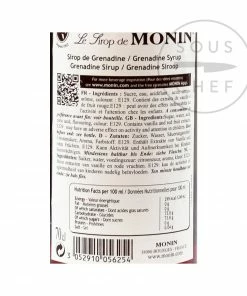 Ingredients Monin Grenadine Syrup 70cl