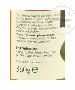 Opies Ingredients Mango & Passion Fruit Compote 360g