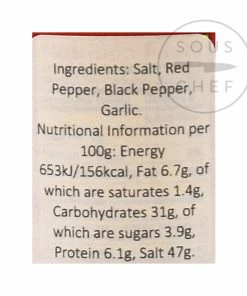 Slap Ya Mama 'Hot' Cajun Seasoning 226g Ingredients