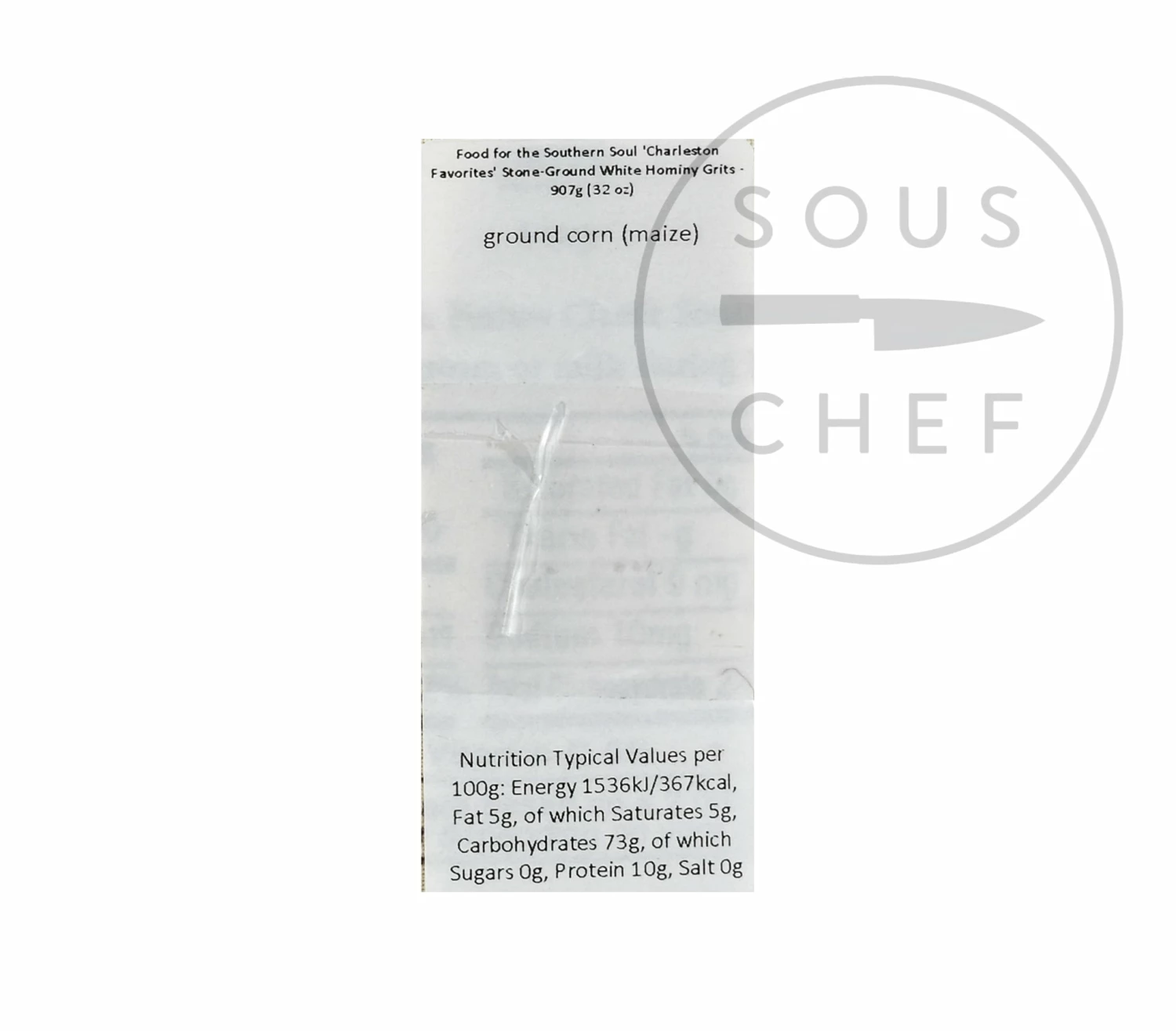 Food For The Southern Soul Stoneground White Hominy Grits 907g Ingredients