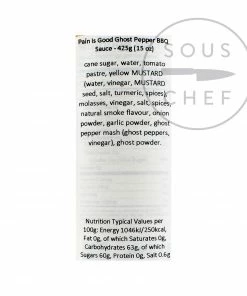 Ingredients Pain Is Good Ghost Pepper BBQ Sauce 425g