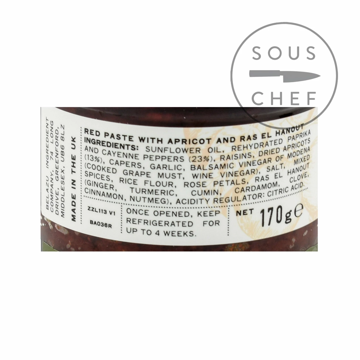 Ingredients Belazu Apricot Harissa