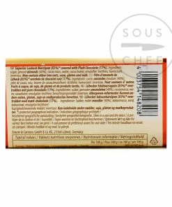 Carstens Plain Chocolate Covered Marzipan Bar - High Almond Content 200g Snacks, Confectionery & Cake