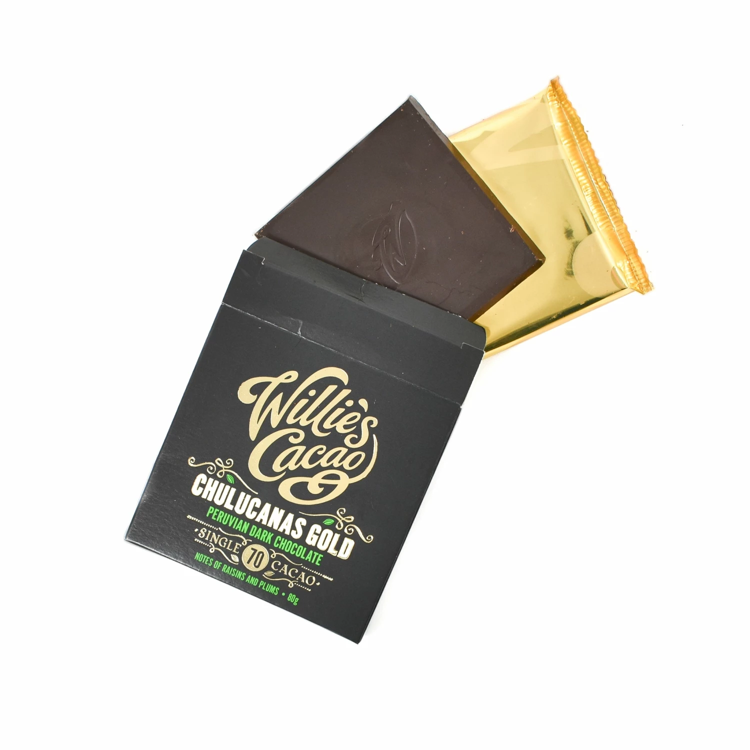 Willie's Cacao Chulucanas Gold 70% Peruvian Dark Chocolate 80g Ingredients