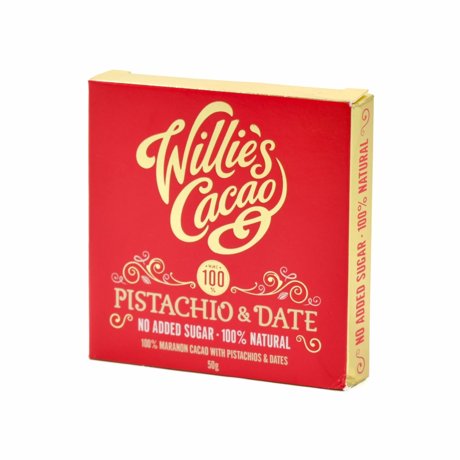 Willie's Cacao Date & Pistachio Chocolate 50g