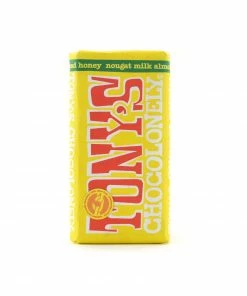 Tony's Chocolonely Milk Chocolate With Almond, Honey & Nougat 180g Ingredients