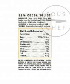 Ingredients Wizards Enchanted Forest Manuka Honey Chocolate 55g