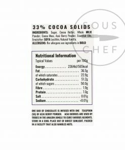 Wizards Enchanted Forest Acai Berry Chocolate 55g Ingredients