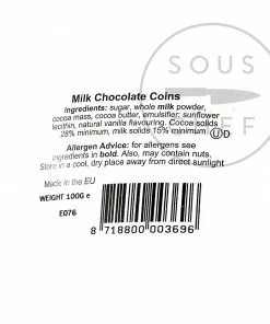 Chocolate Novelties Gold Milk Chocolate Coins 100g Ingredients