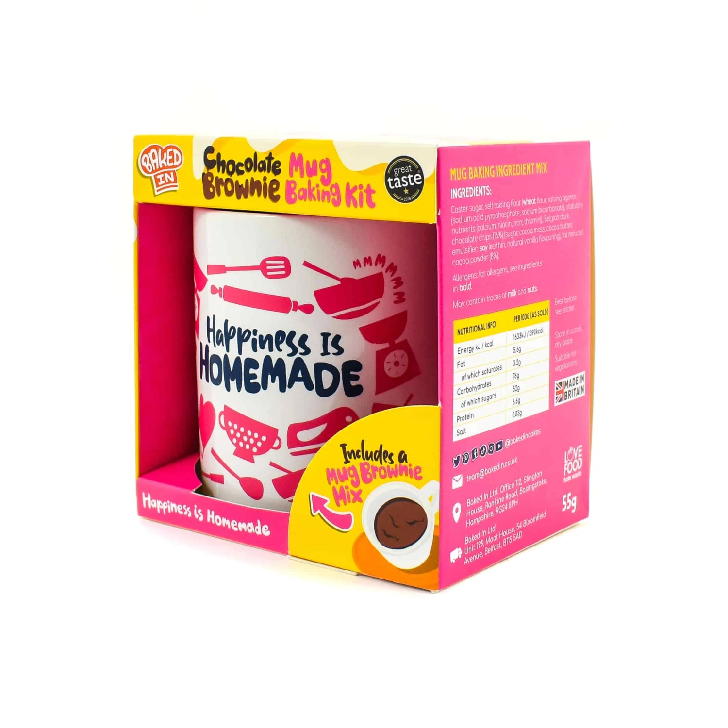 Bakedin Baked In Chocolate Brownie Mug Gift Set 55g