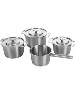 Cookware Combekk Recycled Stainless Steel 4 Piece Saucepan Set