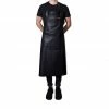Dutchdeluxes Extra Long Leather Zipper Apron In Classic Black