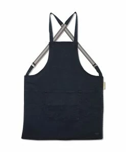 Dutchdeluxes Canvas Suspender Apron In Dark Blue