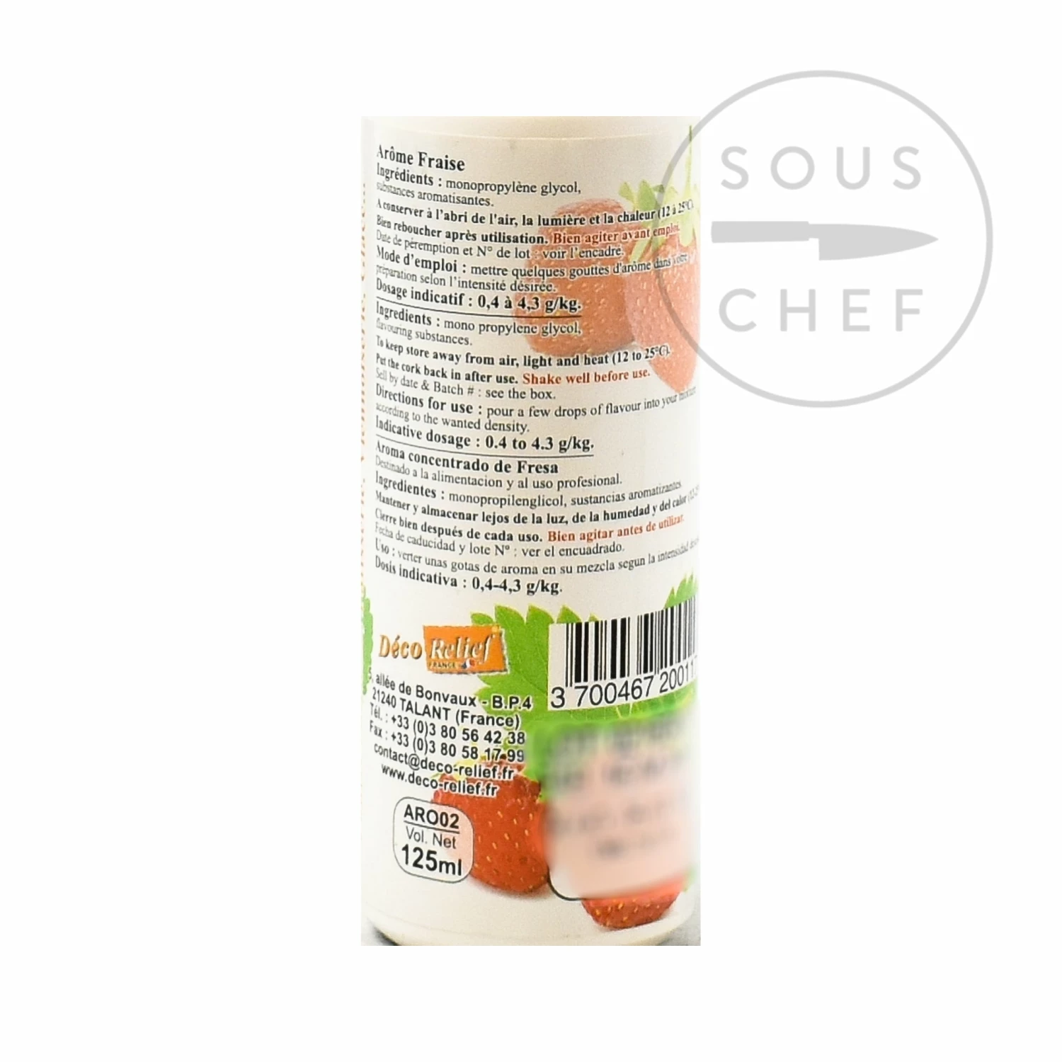 Deco Relief Ingredients Concentrated Strawberry Flavour 125ml