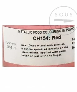 Deco Relief Ingredients Edible Red Metallic Shimmer Dust 25g
