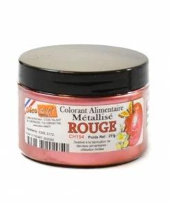 Deco Relief Ingredients Edible Red Metallic Shimmer Dust 25g