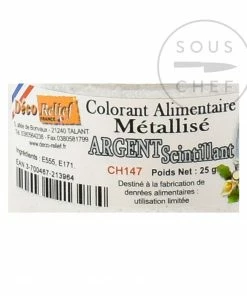Deco Relief Edible Metallic Sparkling Silver Powder Food Colour 25g Ingredients