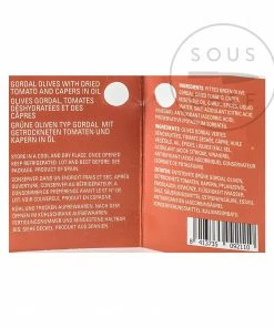 Ole Olives Ingredients Gordal Olives With Sundried Tomatoes And Capers 580g