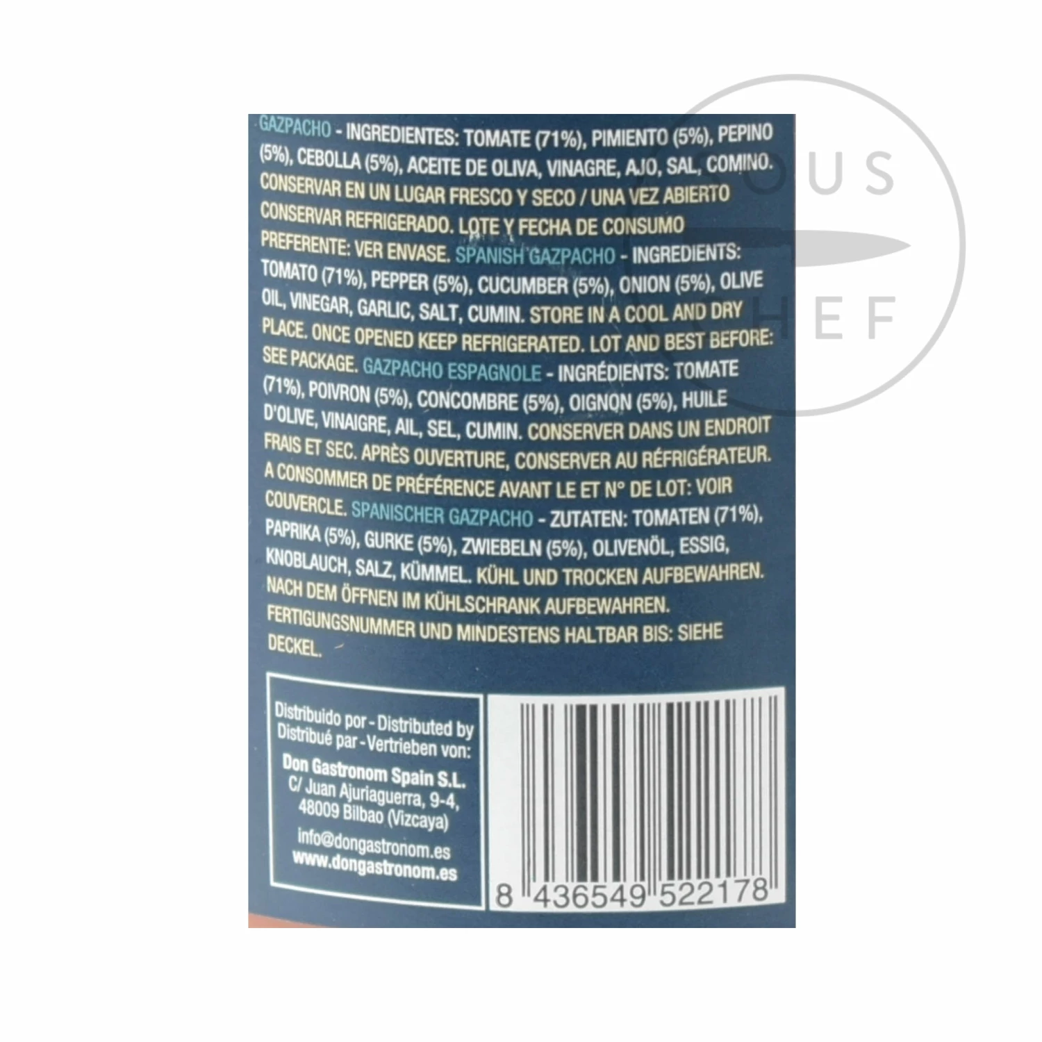 Garden Delights Ingredients Spanish Gazpacho 490g