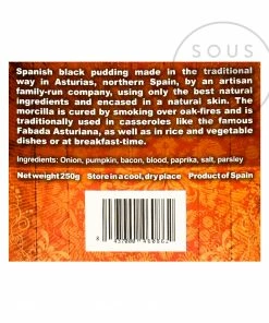 Delicioso Ingredients Smoked Asturian Morcilla 250g