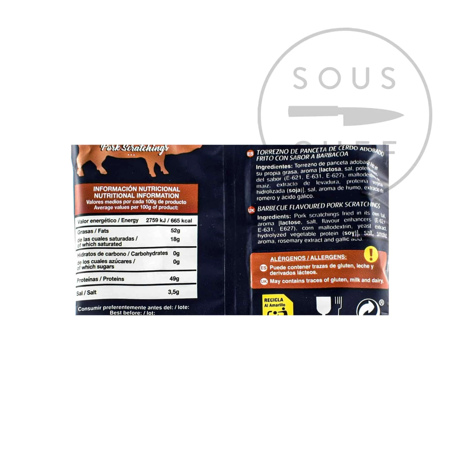 Torreznos Ingredients Pork Scratchings 60g