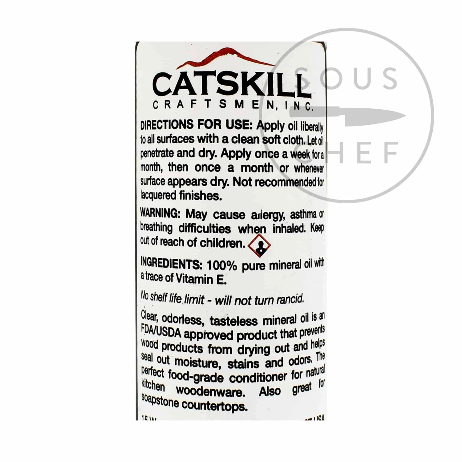 Catskills Mineral Oil For Chopping Boards 227ml Cookware