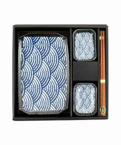 Kiji Stoneware & Ceramics Tableware Blue Wave Sushi Serving Set