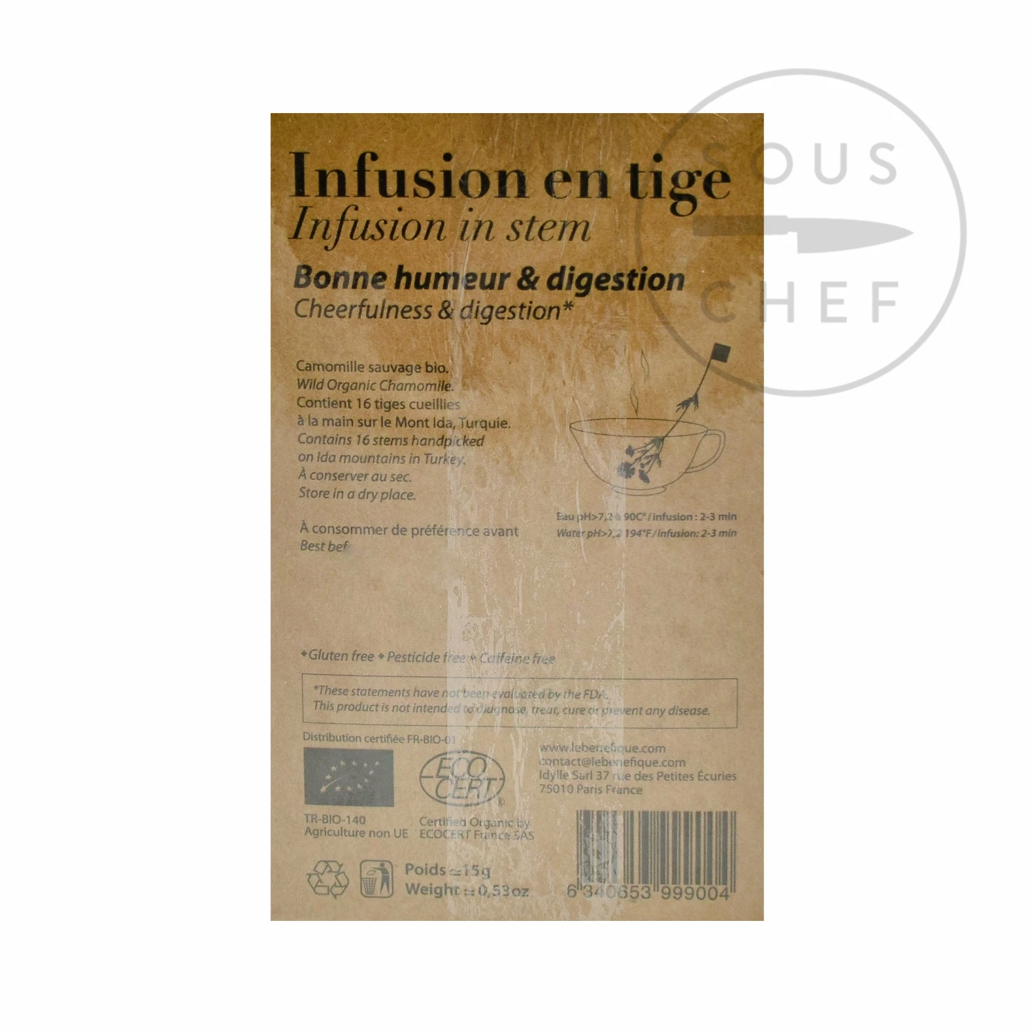 Ingredients Le Benefique Organic Wild Chamomile Herbal Tea Stems