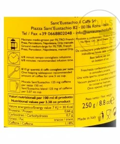 Sant'Eustachio Il Caffe Sant'Eustachio Ground Coffee 250g Ingredients