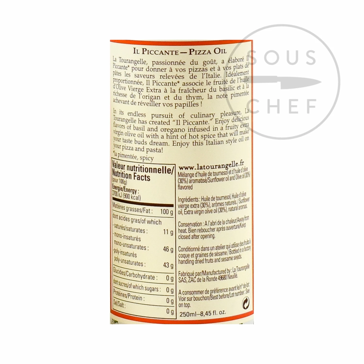 Ingredients La Tourangelle Il Piccante Chilli Oil 250ml